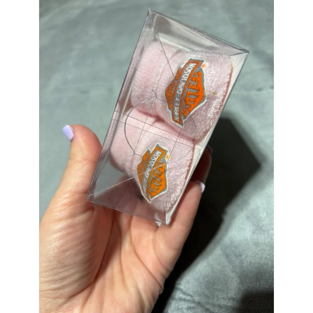 Harley Davidson Baby Booties Pink Baby Infant Size 0-3 Months